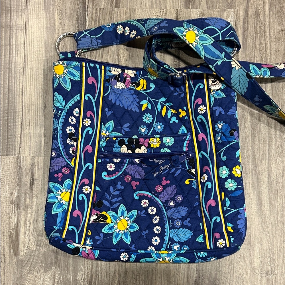 Vera Bradley Disney Mickey and Minnie Navy Floral Crossbody Bag